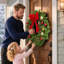 Couronne de Noël 24 pouces avec ruban, 20 lumières DEL rouges et vertes pré-éclairées, décoration des Fêtes