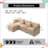 105" Modular Chenille Sectional Sofa 3-Seater L-Shape Couch with Ottoman Beige-116594553