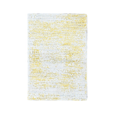 Tapis macaron 2 pi x 3 pi, tissé à la main, soie à base de laine et de plantes, velours texturé, motif moderne, échantillon, tapis, tapis oriental