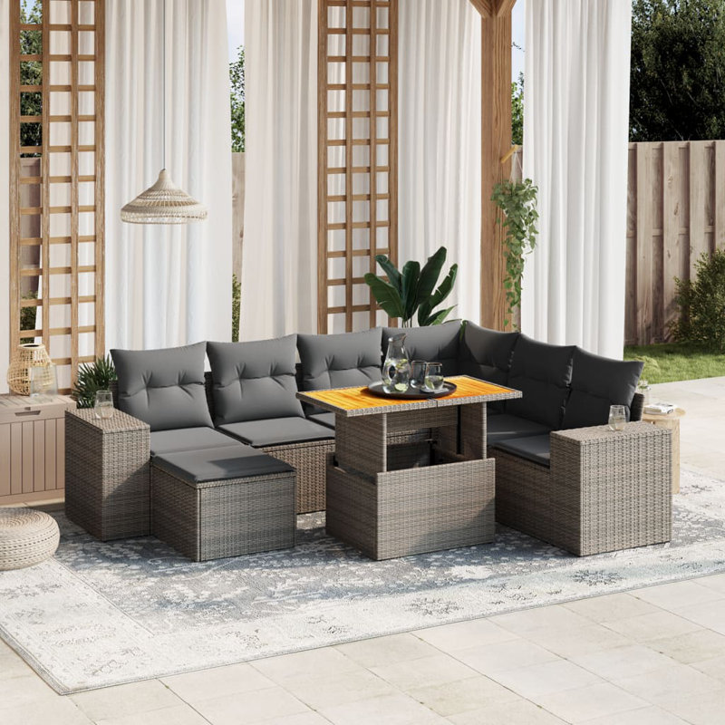 Ensemble de canapé de jardin en rotin PE Vidaxl