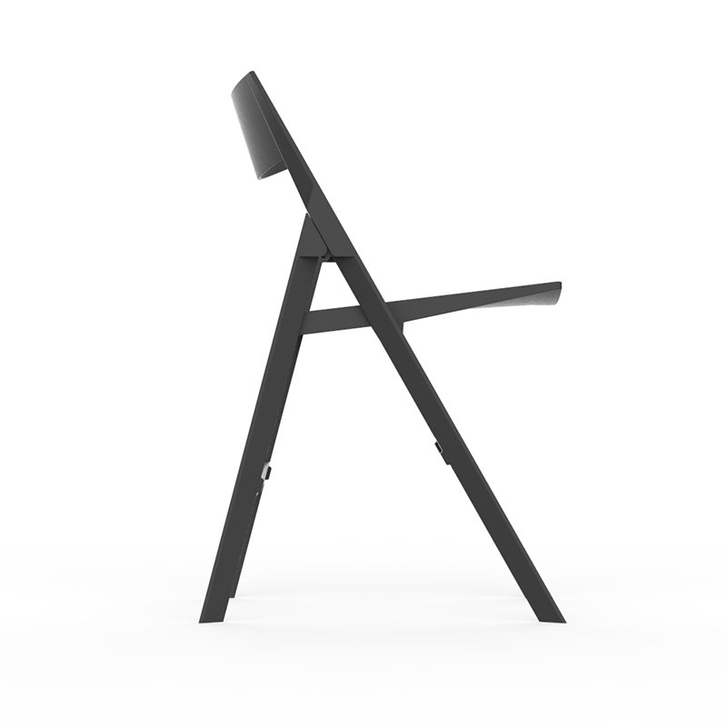 Quartz Plastic/Resin Folding Chair, Black