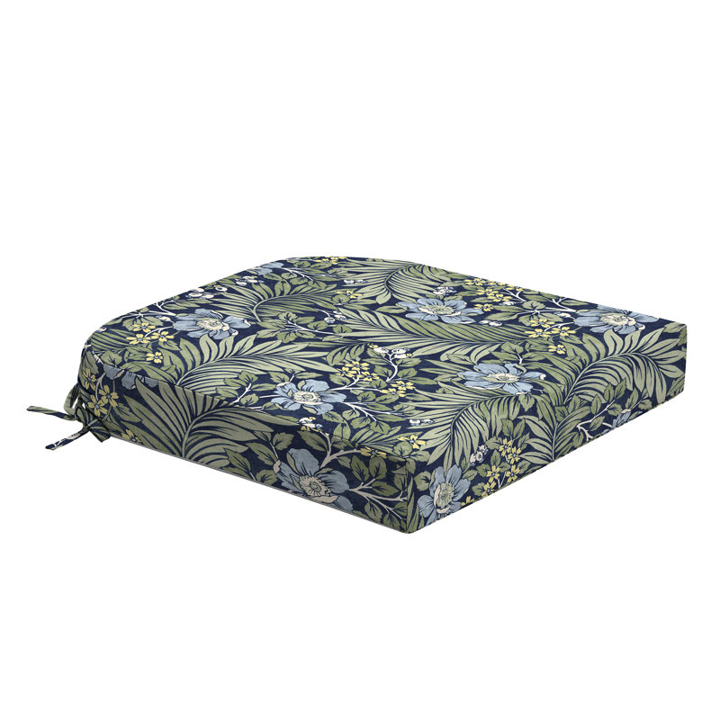 ARDEN Foam Outdoor Round Back Seat Cushion, 20 x 19, made with ProFoam, Sapphire Morrison Floral