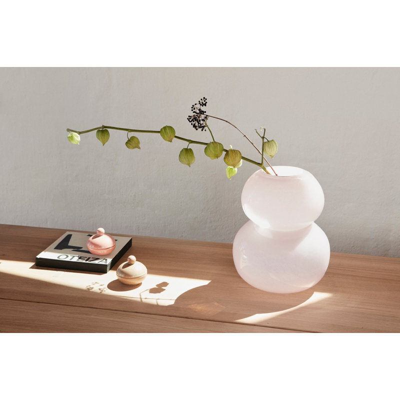 Lasi Glass Table Vase, 11.81" H x 10.04" W x 10.04" D, Rose