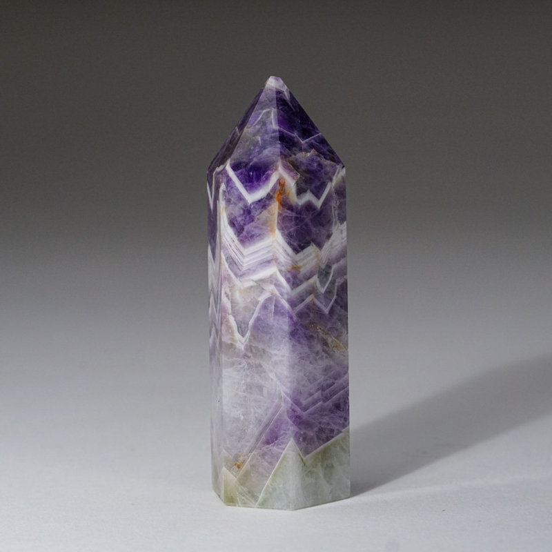 Polished Chevron Amethyst Point from Brazil (0.2138 Lbs)