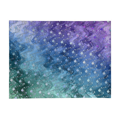 Tapis de planètes et d’étoiles mauve/vert/bleu