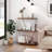 Rebrilliant 2 Pcs 3-tier Multipurpose Display Rack Freestanding Bookcase With Metal Frame Walnut