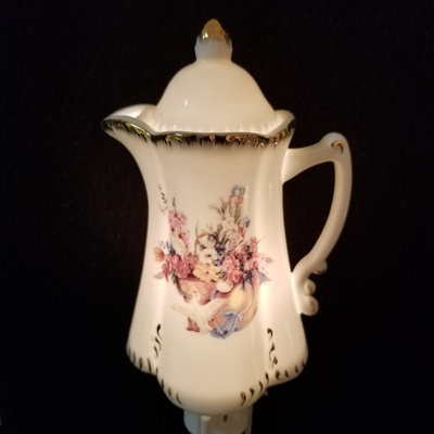 Flower on Coffee Pot Night Light