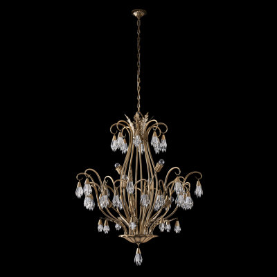 Tulipani 8 LT Winter Brass/Clear Chandelier Allegri