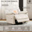Fauteuil inclinable rembourré très large en velours côtelé avec massage inclinable et pivotant-1797512686