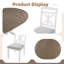 Ensemble de table de salle à manger extensible 5 pièces, table ronde à ovale et 4 chaises rembourrées-205711384-205711385