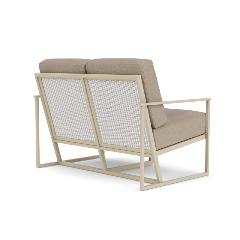 Summit Outdoor 2 - Seat Loveseat, White, Demo Oatmeal, Linen