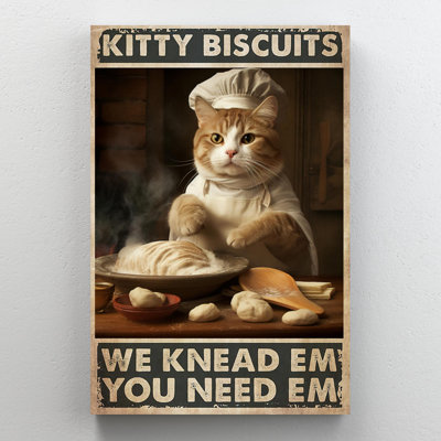 Chat, chaton, biscuits sur toile, impression