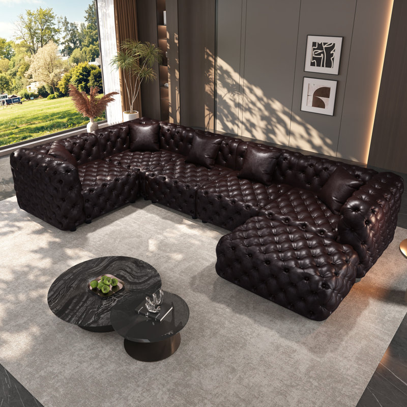 Canapé modulaire en cuir synthétique modulaire 132,5
