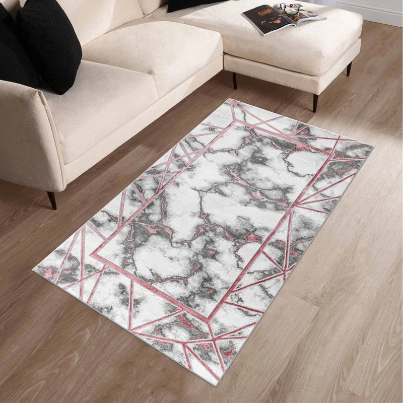 Abstract Flokati, Pink, Rectangle 80 cm x 150 cm