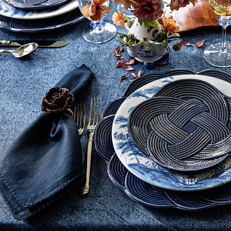 Berry Scallop Napkin, Navy