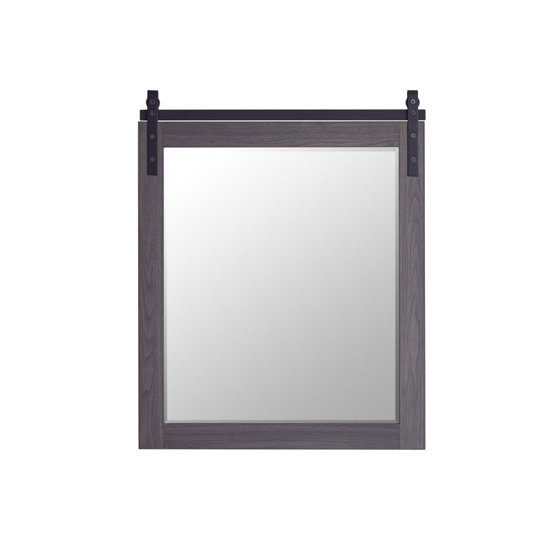 Miroir de salle de bain mural Karamfila, 39,4 po x 31,5 po, Chêne Suleiman