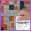 Orange, blanc, noir, grille, housse de couette-130094924