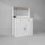 Buffet de cuisine 35 po blanc avec porte-gobelets et rangement