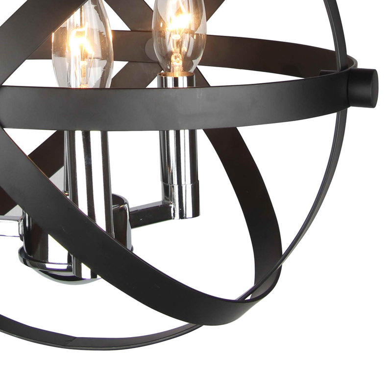 Luminaire suspendu sphère 3 lumières de style bougie Cardington