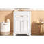 Meuble-lavabo de 61 cm avec lavabo, blanc, 1 tiroir basculant, 2 portes, style moderne, intérieur spacieux, panneaux, montage rapide
