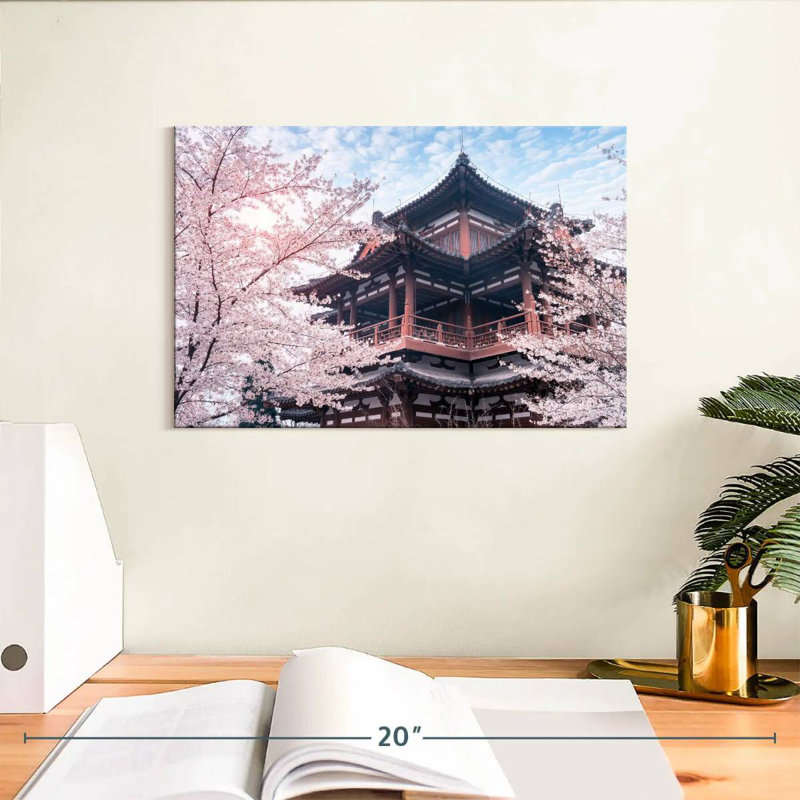 Temple Adella Qinglong Sakura, H 8 po x l 12 po