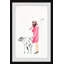 Chien qui marche - Cadre photo, reproduction d'art sur papier-26009463