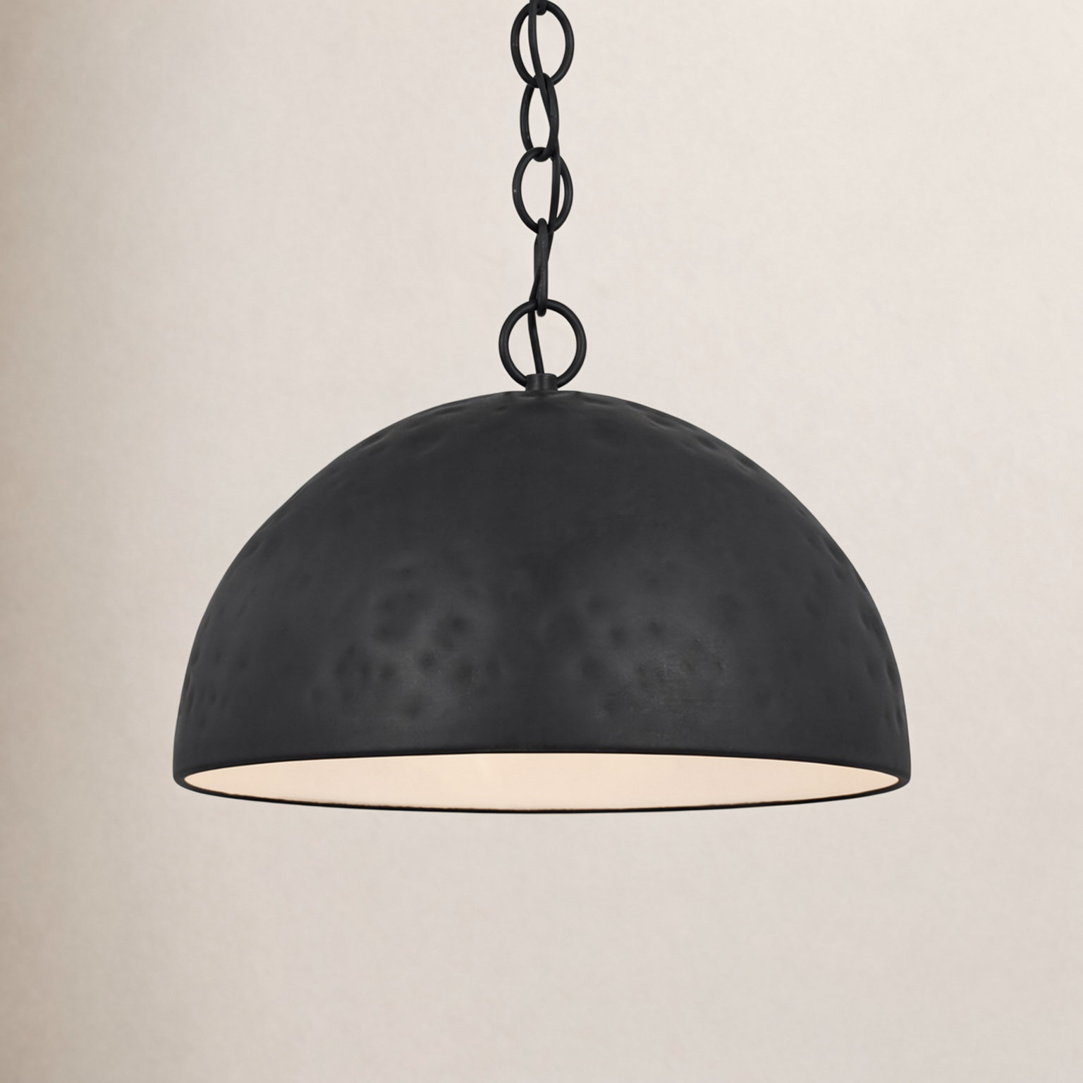 Neri Single Light Dome Pendant, Aged Iron