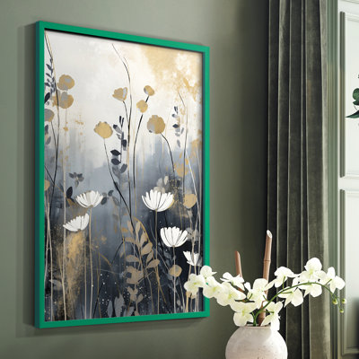 FLORAL Series CCCCXCV III - Impression encadrée de qualité supérieure - Prêt à être accroché - Aucun clou requis