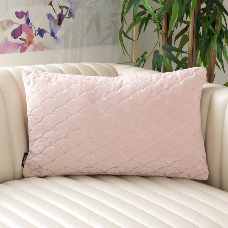 Embroidered Velvet Reversible Throw Pillow
