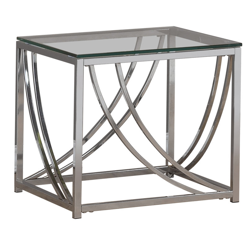 Table de bout en verre à structure supérieure Adabella