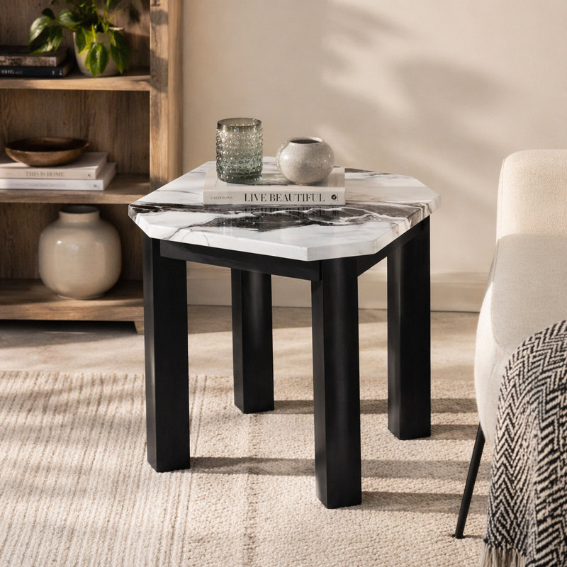 Table de bout Jasper Panda, H 24,03 po x l 24,03 po x P 24,03 po