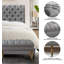 Dessus rembourré en polyester avec banc clouté rectangulaire pour le salon, repose-pieds, entrée de chambre à coucher, petit-2041693491