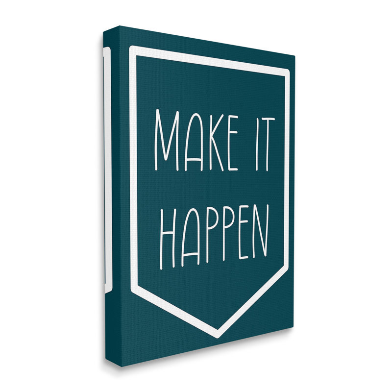 Minimal Make It Happen, art mural sur toile par Lil 'Rue, H 40 po x l 30 po