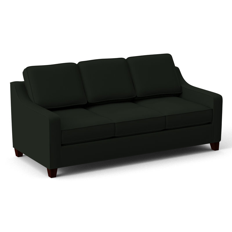 Clark 82" Square Arm Sofa Bed Sleeper with Reversible Cushions, Empire Mahogany, Dillon Black, Innerspring