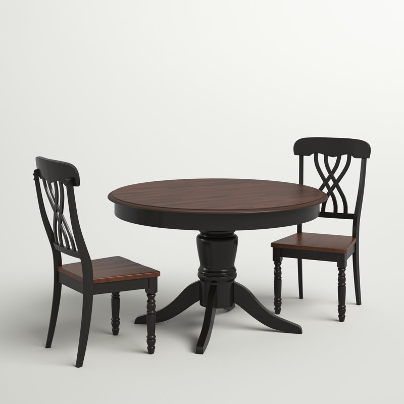 Alyssha 2 - Person Pedestal Dining Set, Antique Black