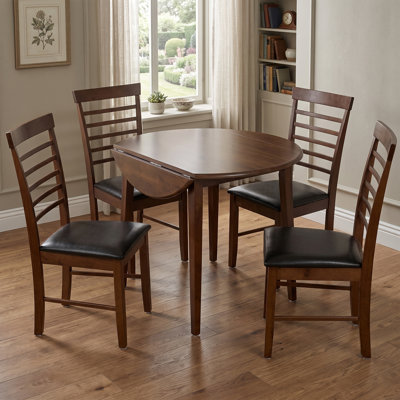 Bowerbank 4 - Person Rubberwood Solid Wood Dining Set