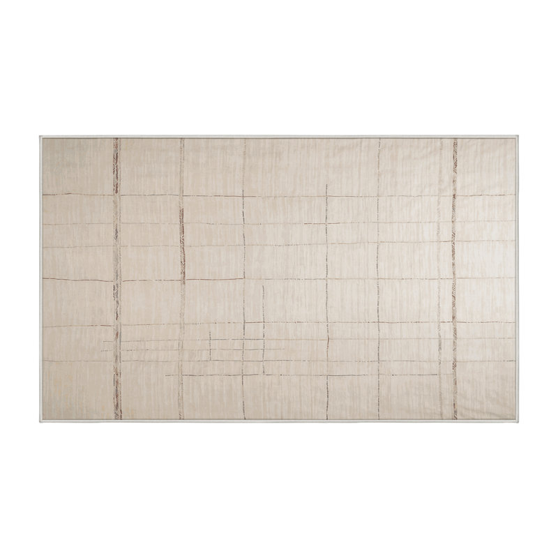 Tapis beige lavable à la machine, Rectangle 3 pi x 5 pi