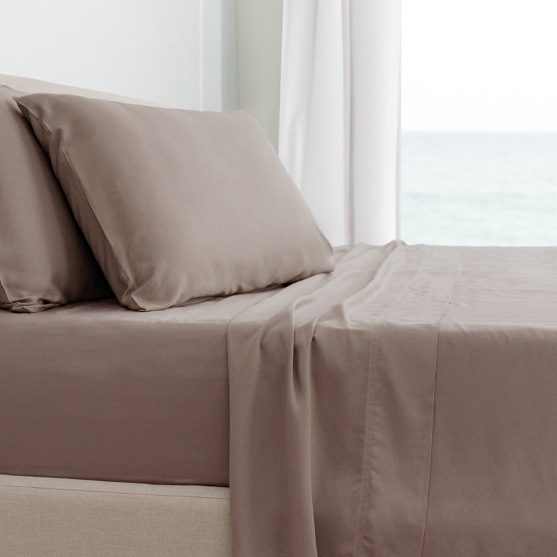 Rayon Twill Sheet Set, King Sheet Set + 1 Fitted Sheet + 1 Pillowcases, Beach Linen