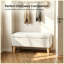 Banc de rangement avec repose-pieds 32 po en velours côtelé vert olive et pieds en bois-130156341
