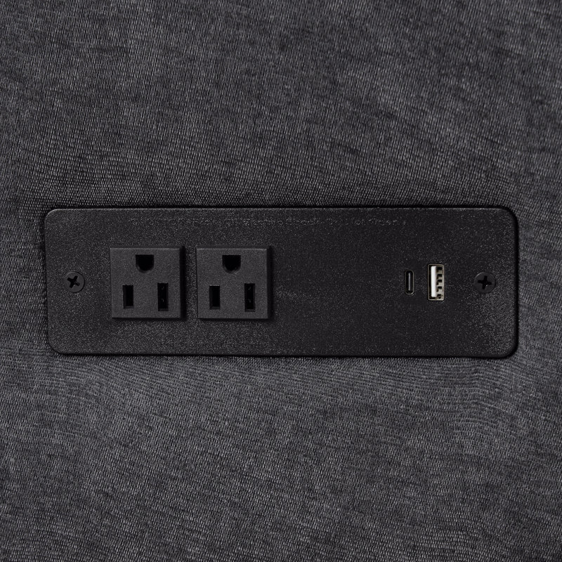 Sleeper, 124.8"L-Shaped Sofa Convertible Sofa Bed Pull Out Sofa  With Two Back Throw Pillows, Two Usb Ports And Two Power Sockets