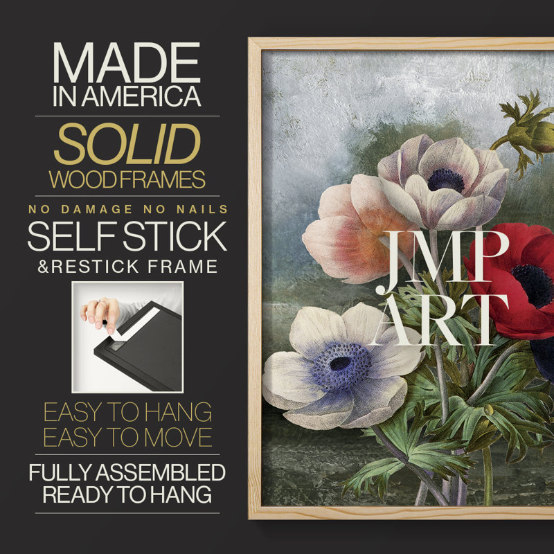 Botanical Landscape III Framed Print - Solid Wood, Natural, 15" H x 12" W