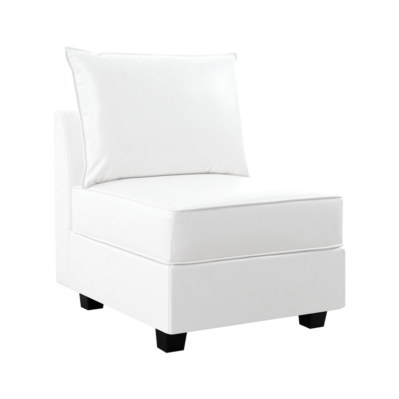 Canapé modulaire personnalisable Ruebin, Cuir vif blanc éclatant
