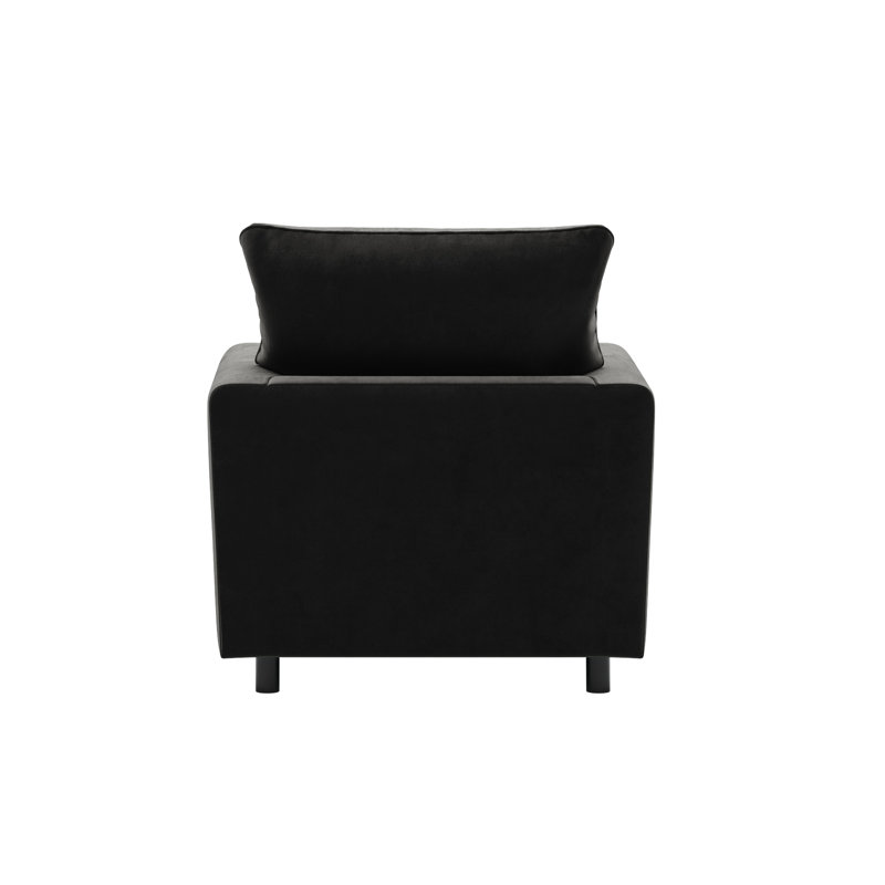 Awn Velvet Armchair, Black