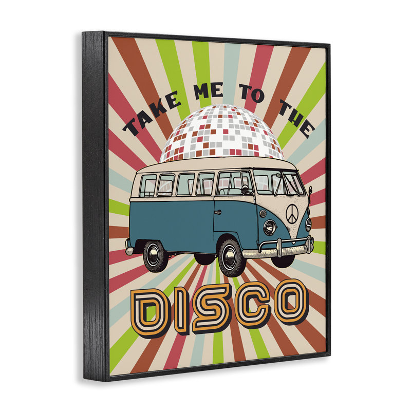 «Groovy Disco Van Expression», une conception de CAD Designs, H 20 po x l 16 po, Giclée encadrée noir minuit