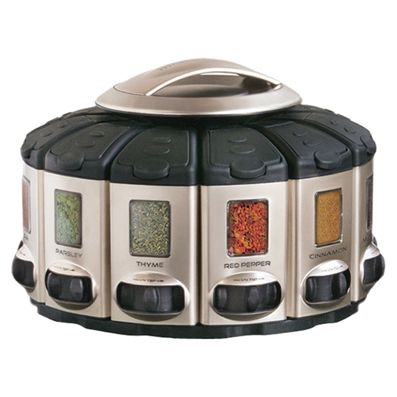 Spice Jar & Rack Set with Adjustable Racks