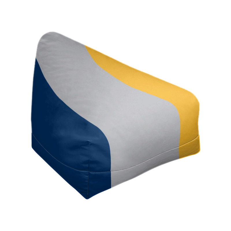 Indiana Bean Bag Cover, 2" x 27" x 30", Navy Blue/Cool Gray/Gold