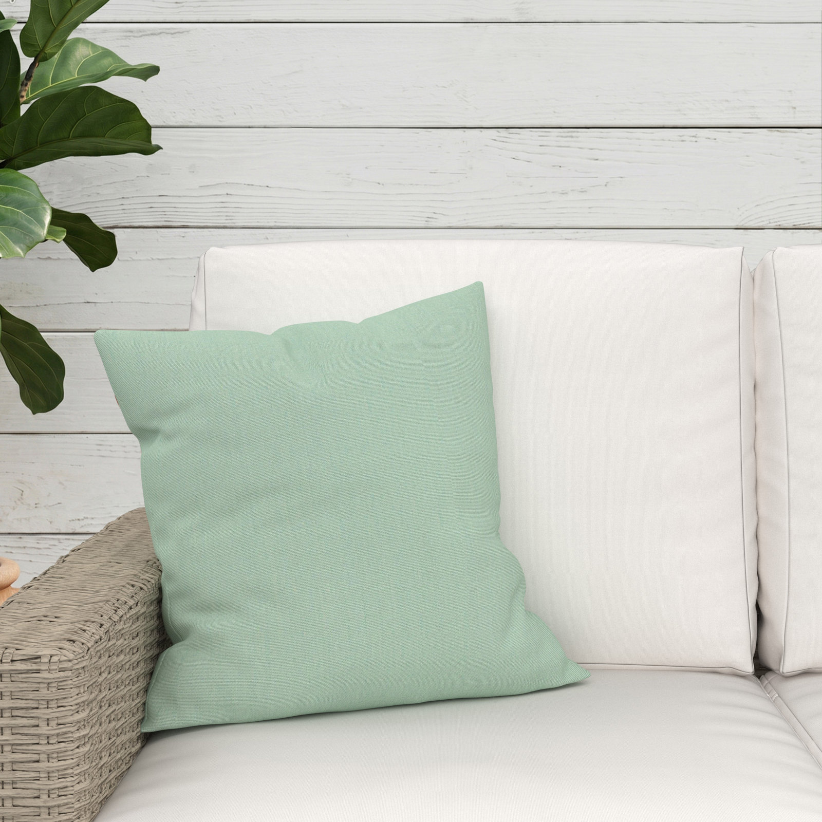 Indoor/Outdoor Throw Pillow, Square 18", Canvas Spa Sunbrella® Canvas