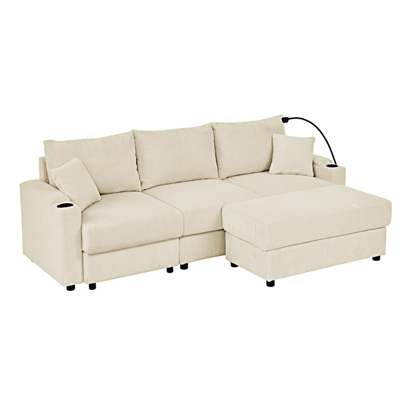 Modern Sofa Bed With Storage, Beige