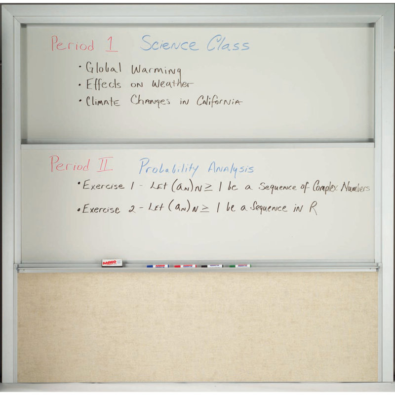 AARCO No Porcelain Wall Metal Whiteboard, 8' H x 10' L