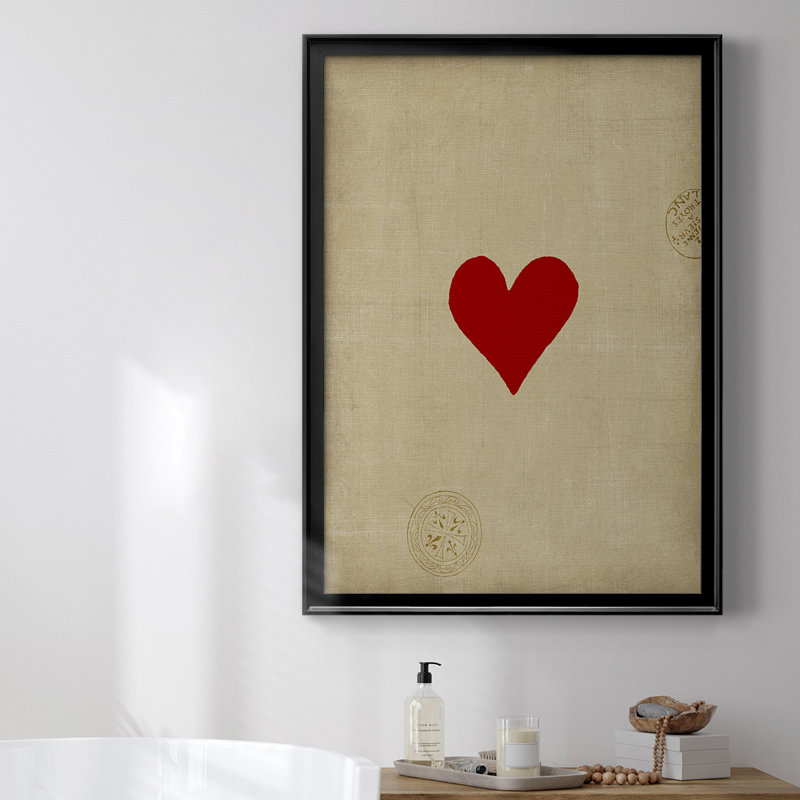 Toile encadrée Heart Premium - prête à être accrochée, Noir, H 30,5 po x l 22,5 po